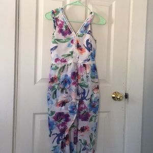 Multi-colored floral print dress